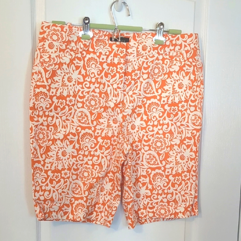 Talbot's Floral Orange & White Shorts